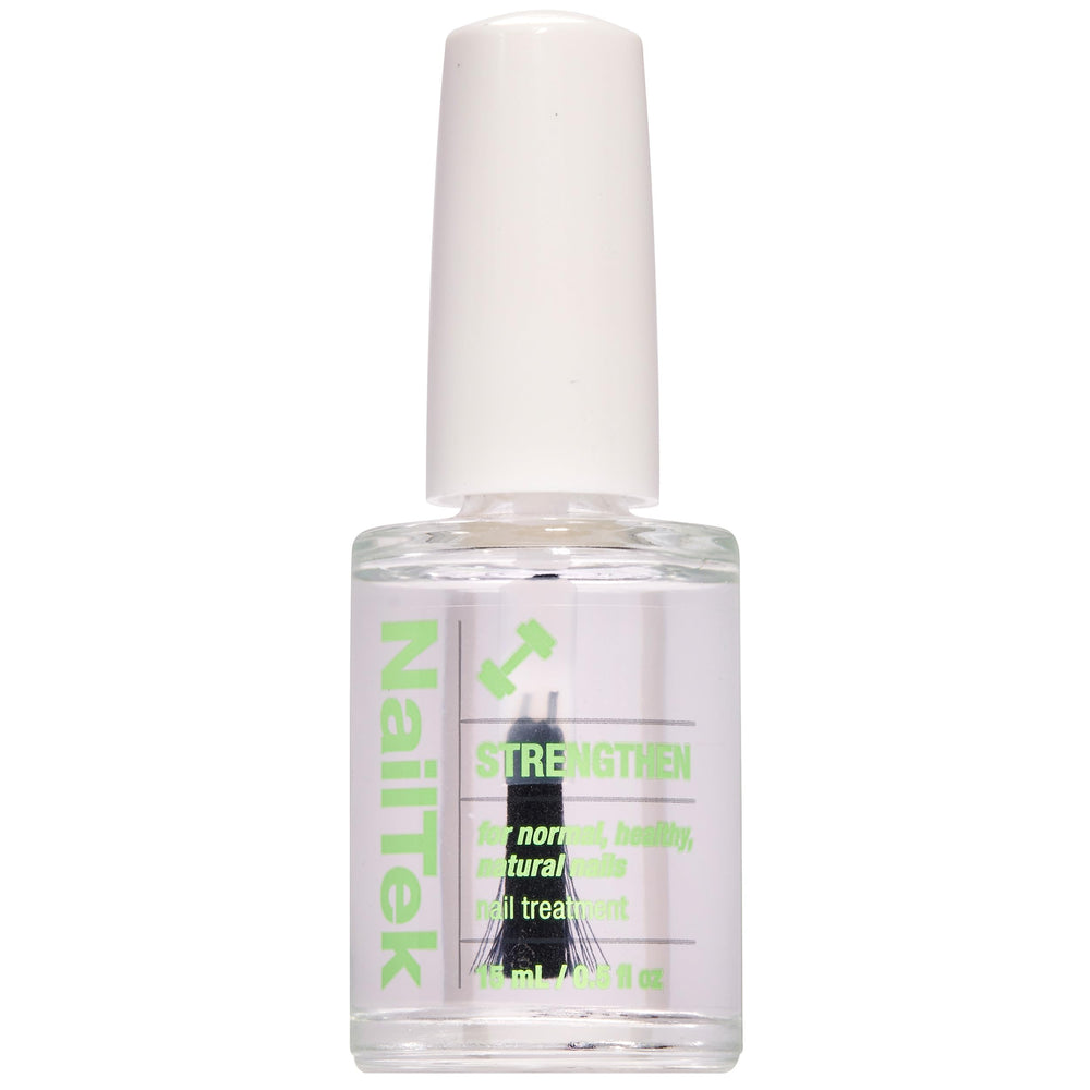 Nail Tek front packaging showing bottle and label for clear strengthener benefit