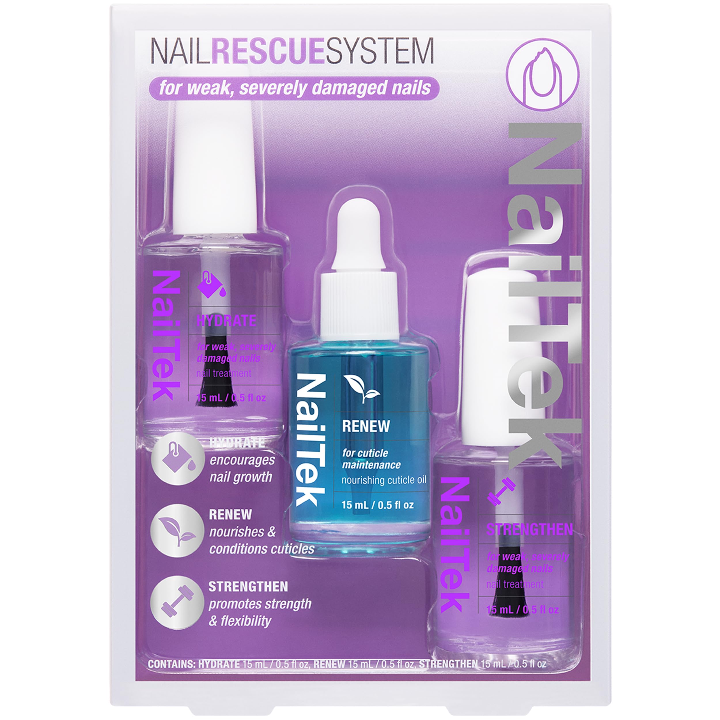 Nail Tek rescue kit front packaging showing complete three-step system benefit