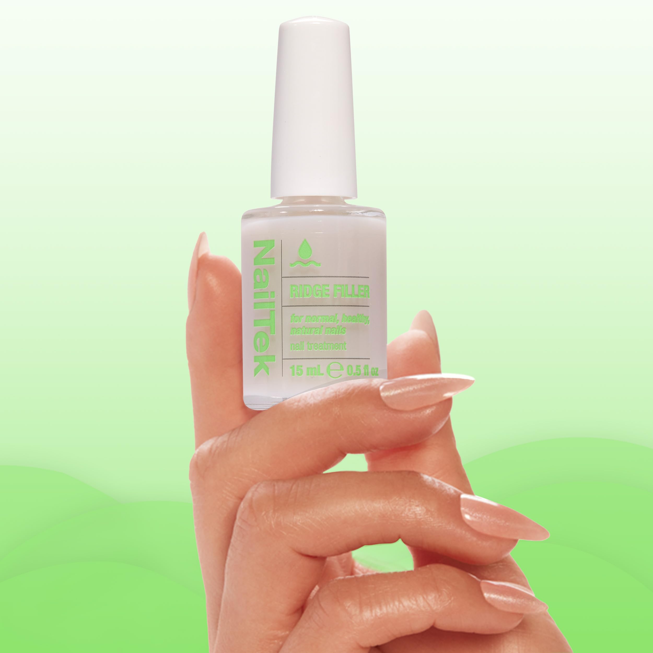 Before and after nails using Nail Tek demonstrating visibly smoother surface
