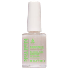 Nail Tek bottle front showing clear ridge filler benefit of smoother nails