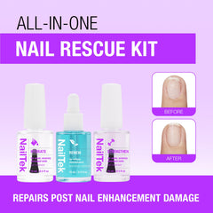 Nail Tek Strengthen bottle detail showing protein formula for resilience