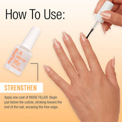 Nail Tek used under polish showing improved adhesion and color finish