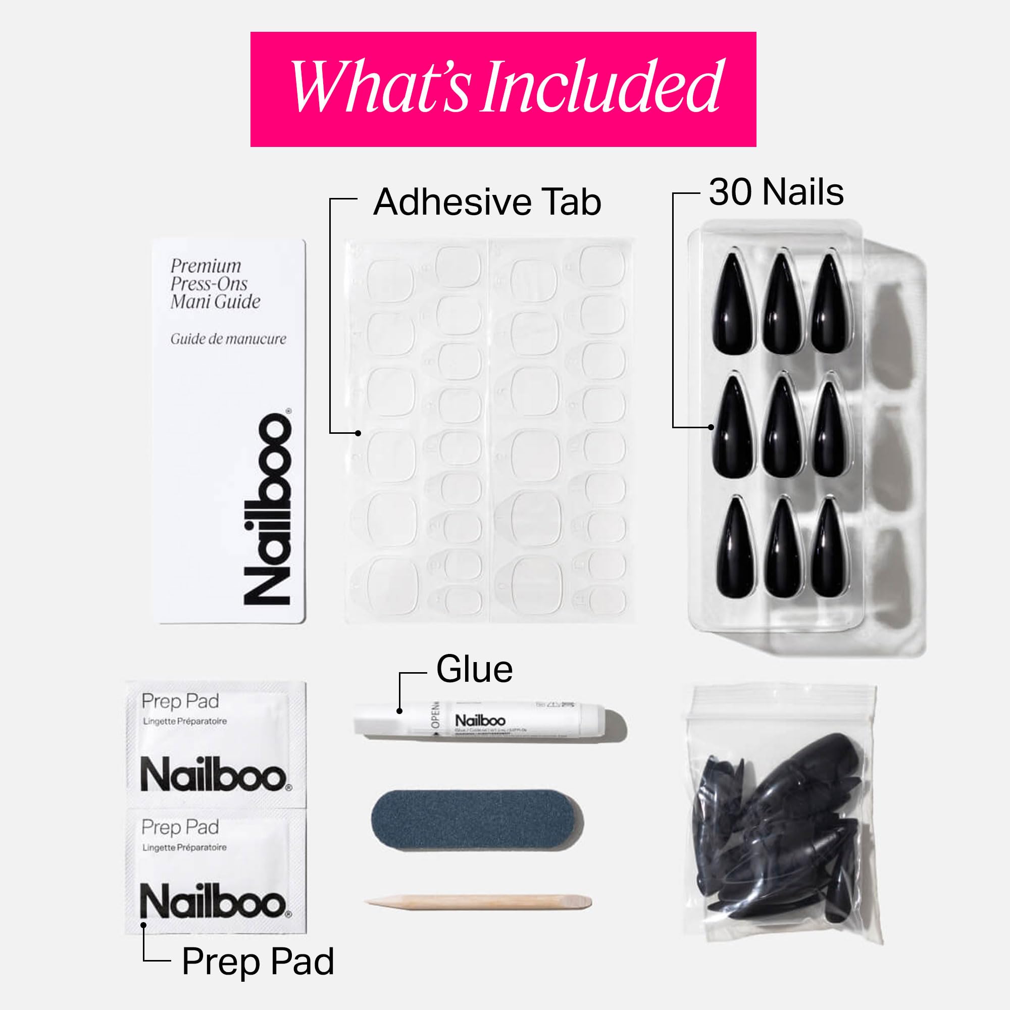 Nailboo press on application in hand demonstrating fast, secure placement benefit