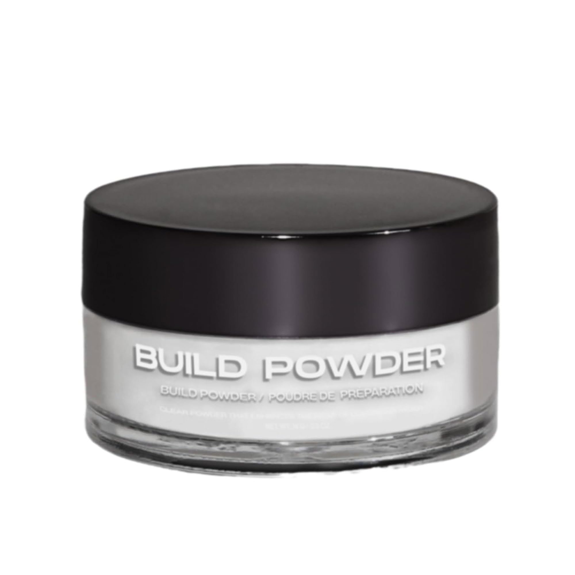 Nailboo jar front view showing clear dip powder and crisp label for easy identification