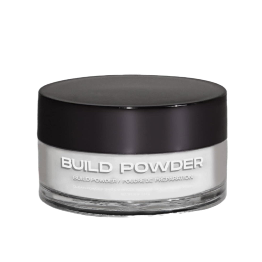Nailboo jar front view showing clear dip powder and crisp label for easy identification