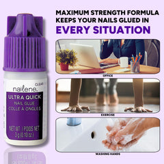 Nailene tubes beside hand for size comparison and travel convenience