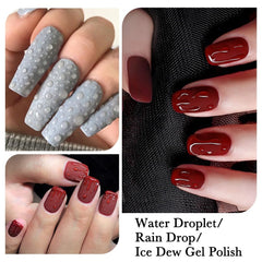 NAILKISS close-up of raised rain droplet effect showcasing realistic texture and shine