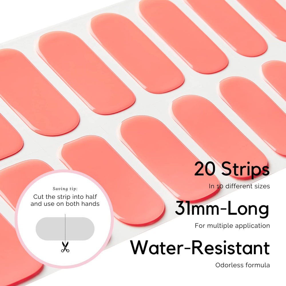 NAILOG finished cured coral nails in lifestyle setting showing salon-quality shine