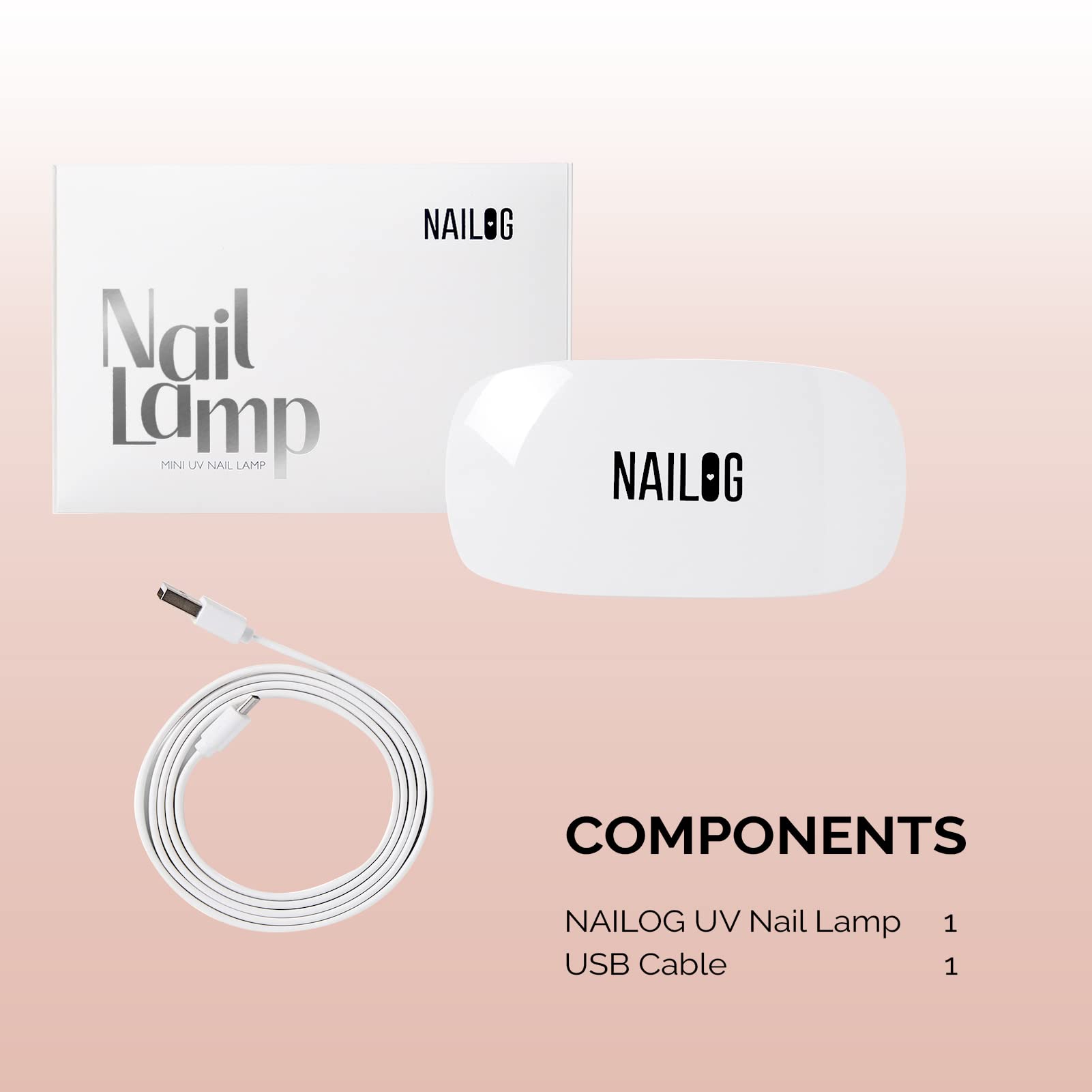 NAILOG placed on desk for hands-free curing and convenient use