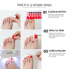 NAILOG finished pedicure on feet showing salon-quality appearance