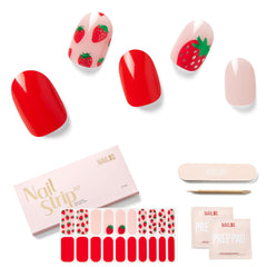 NAILOG front packaging showing red strawberry design and quick-at-home benefit
