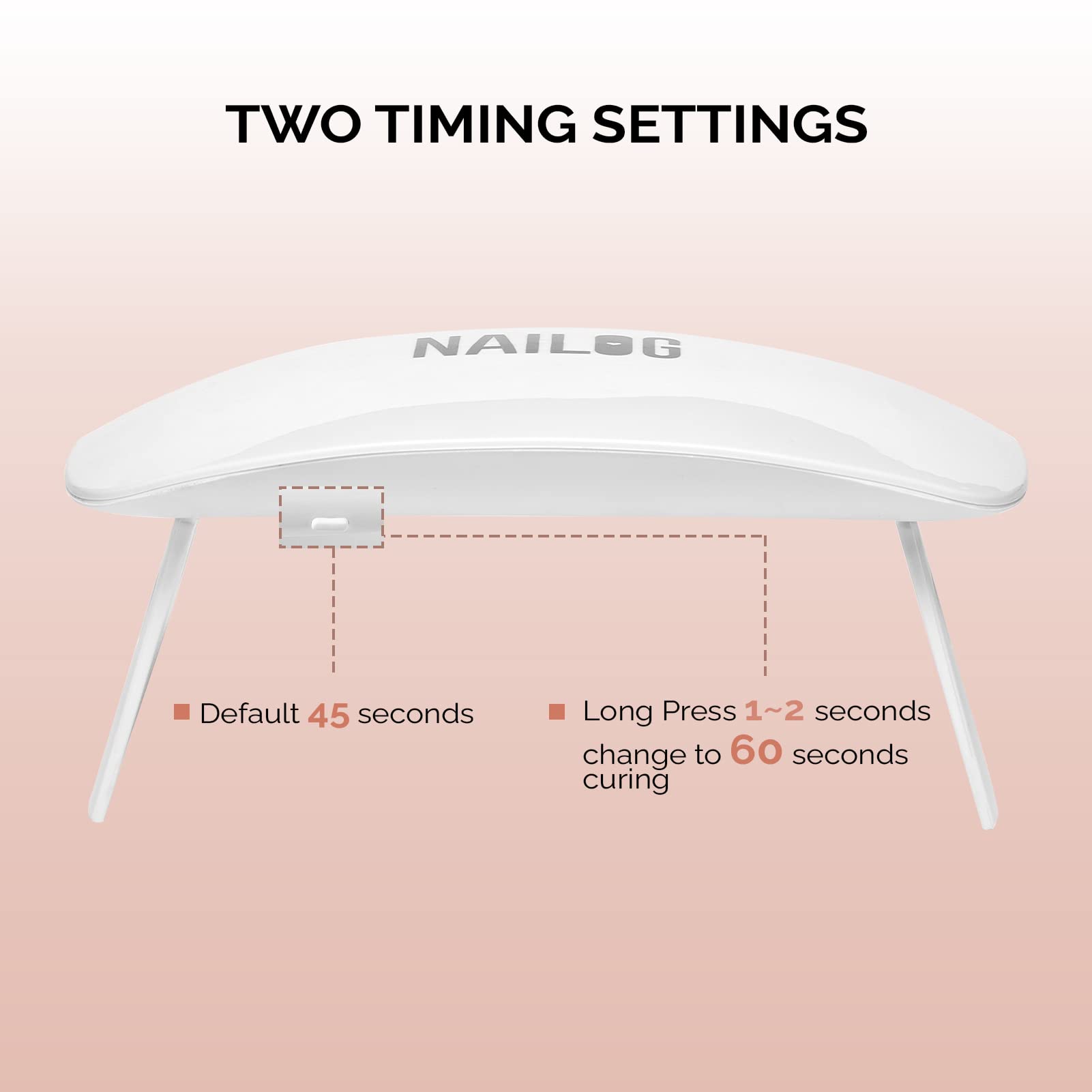 NAILOG held in hand to show scale and travel convenience and portability