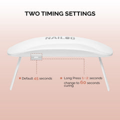 NAILOG held in hand to show scale and travel convenience and portability
