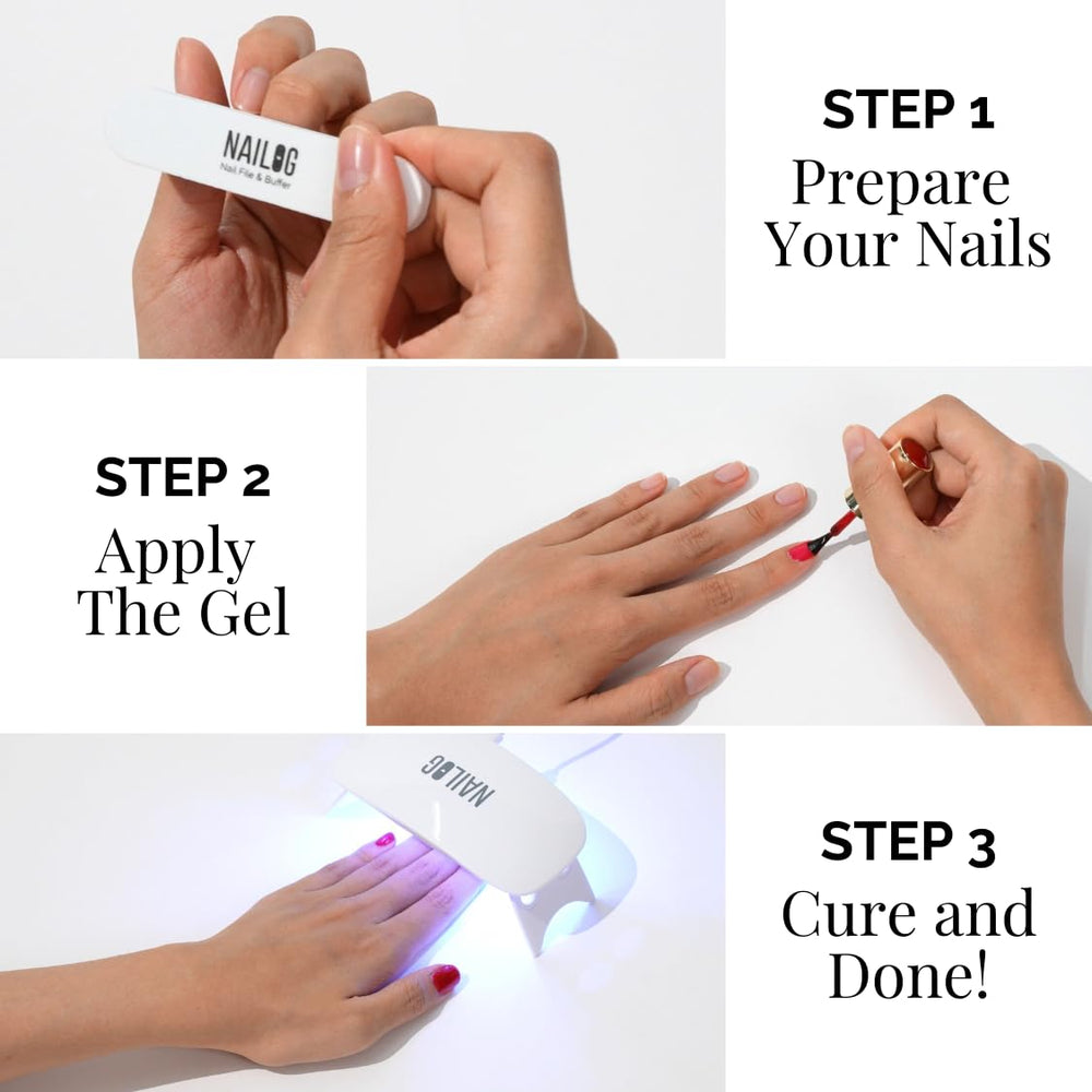 NAILOG soak-off removal demo showing easy, clean polish removal