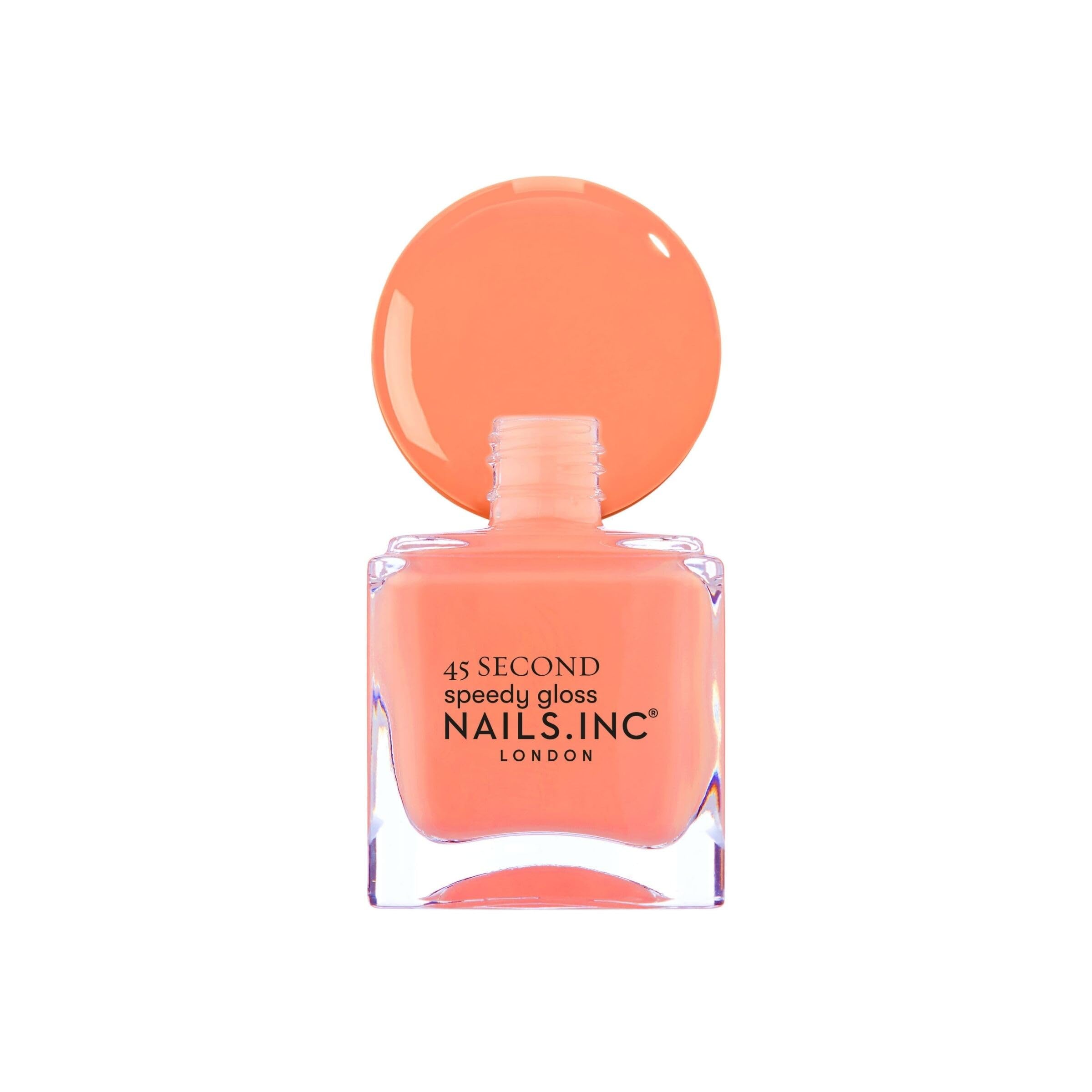 Nails Inc Bella polish texture droplet showing glossy finish and smooth formula