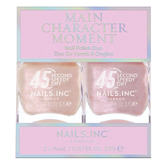 Nails Inc duo front packaging showing both bottles and quick-dry benefit