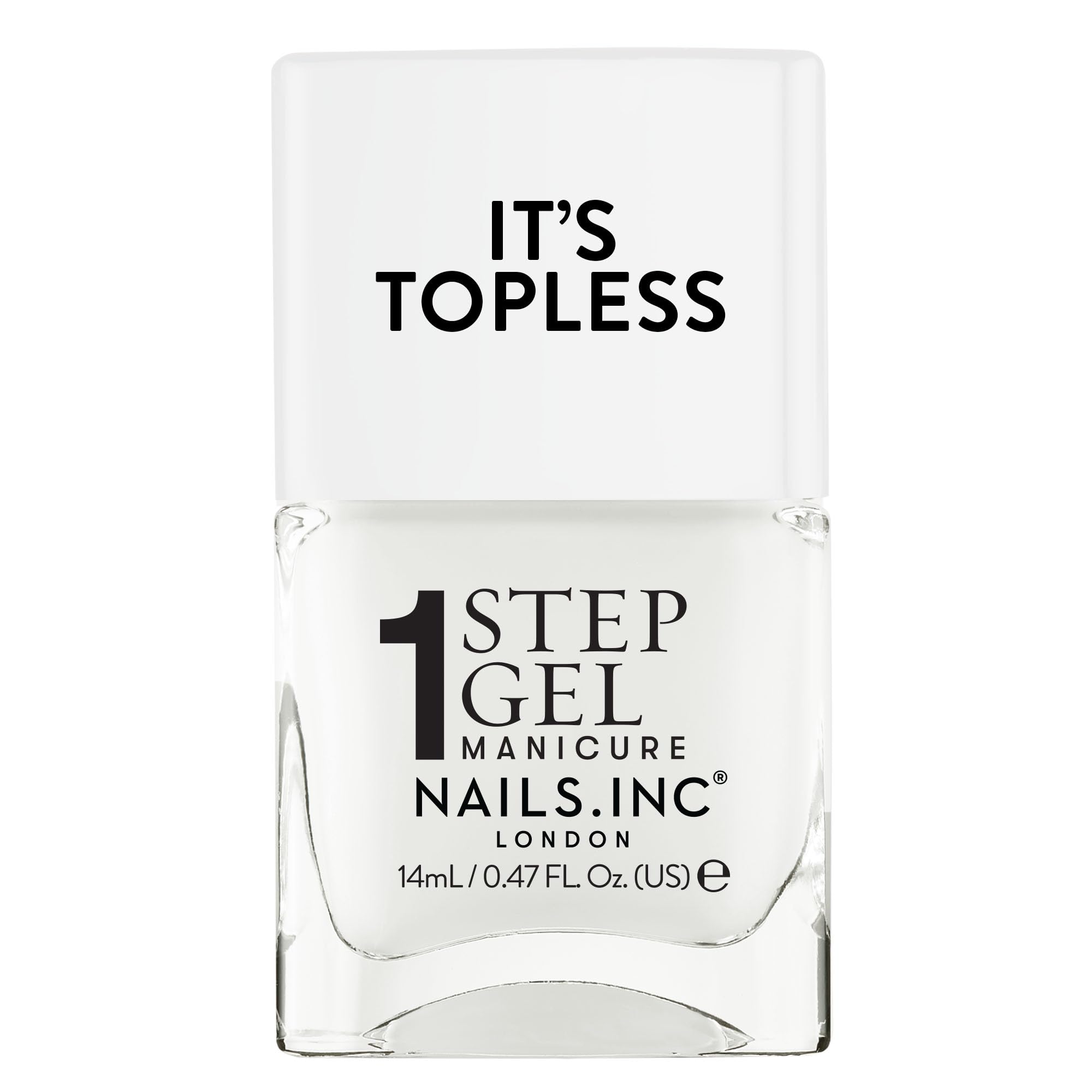 Nails Inc It’s Topless Emma front packaging showing glossy bottle and shade for easy identification