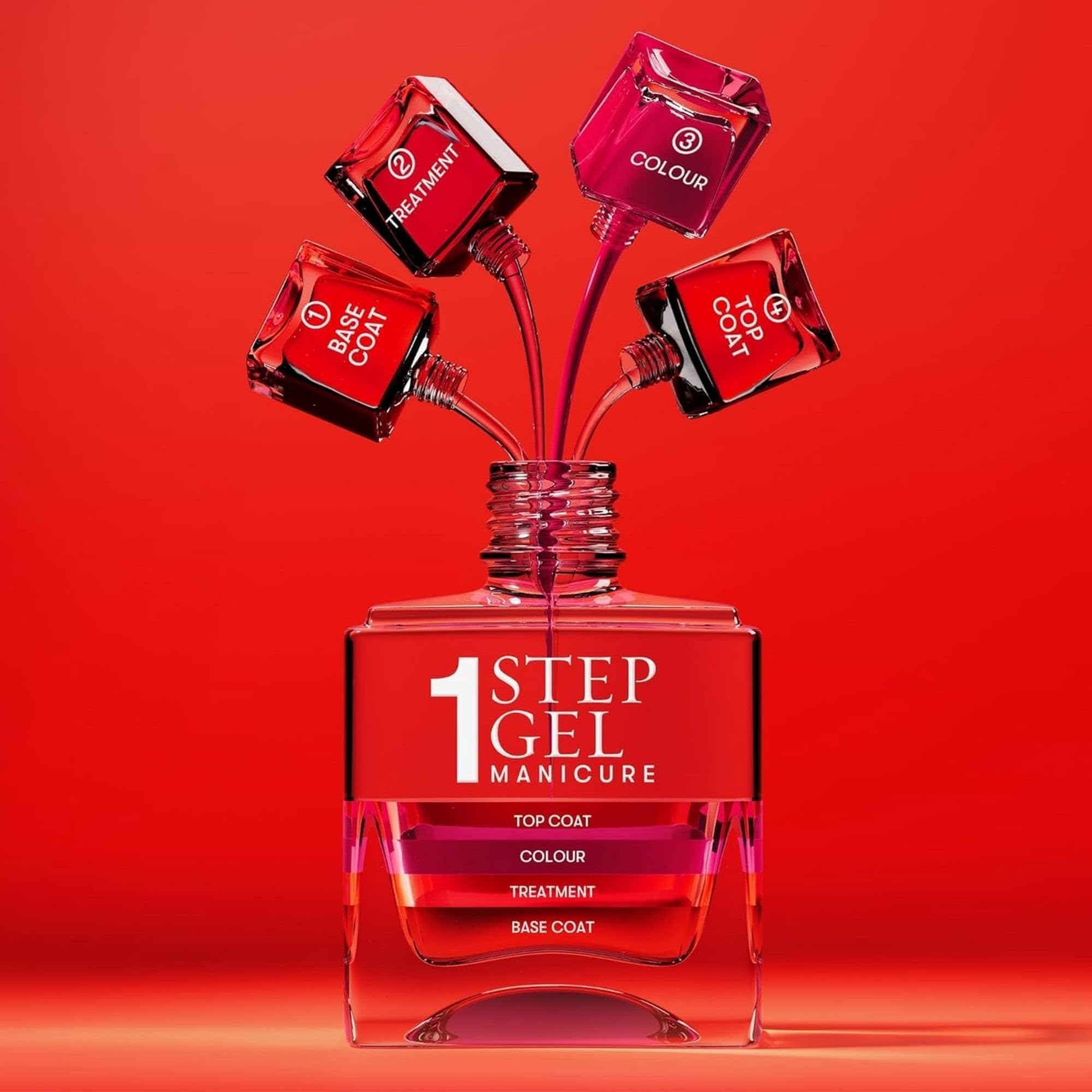Nails Inc lifestyle flatlay with polish and tools showing practical, stylish routine