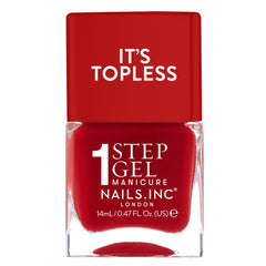 Nails Inc Kendall front packaging displaying bold red shade and glossy finish