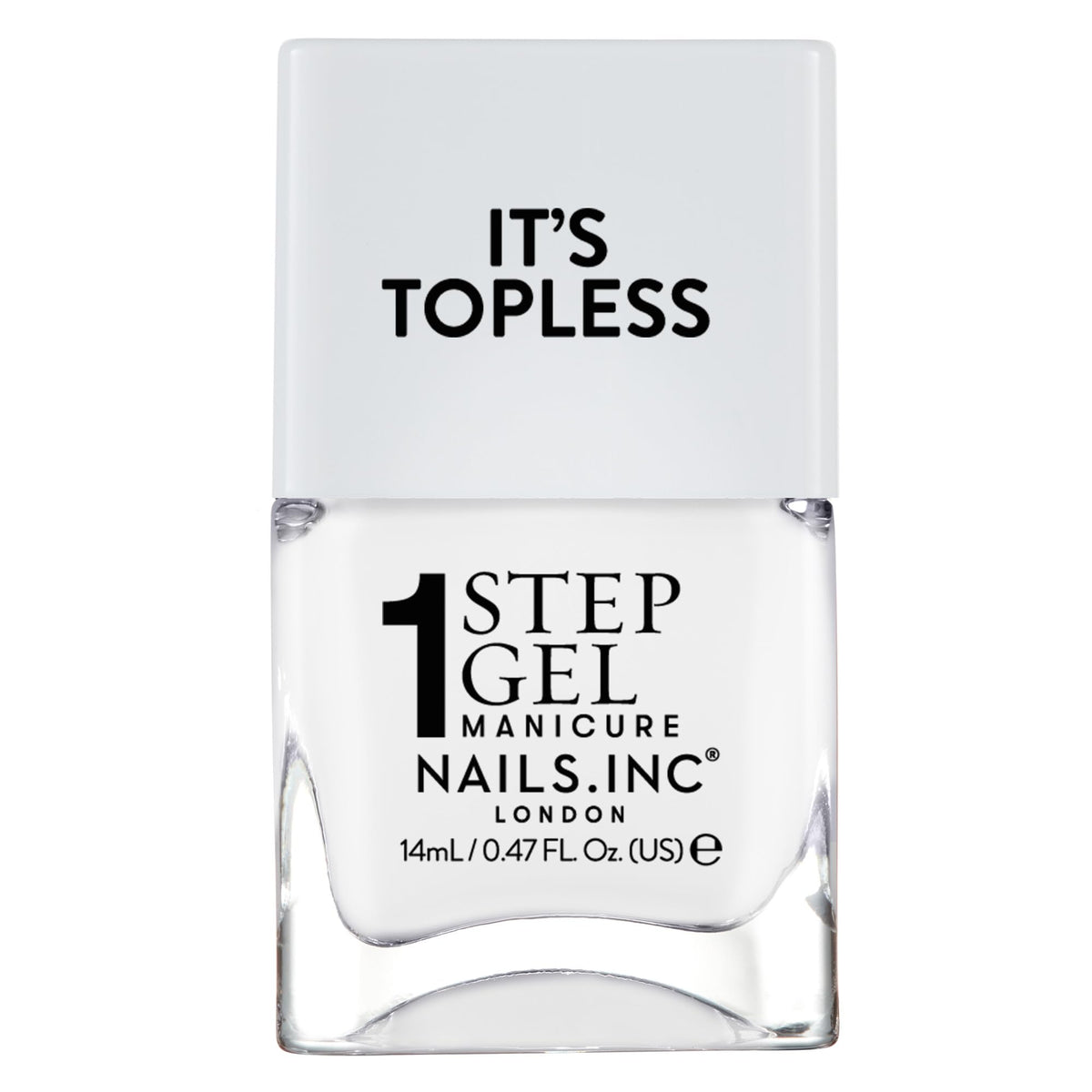Nails Inc Reese front packaging showing bright white shade and glossy benefit