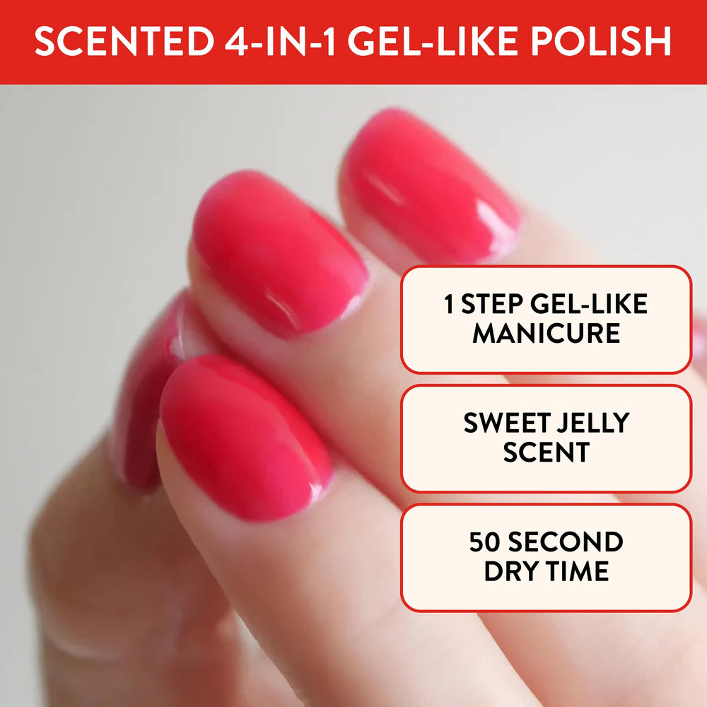 Nails Inc single coat swatch on nail for sheer translucent jelly finish benefit
