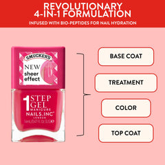 Nails Inc nail swatches with three layers showing buildable jelly finish benefit