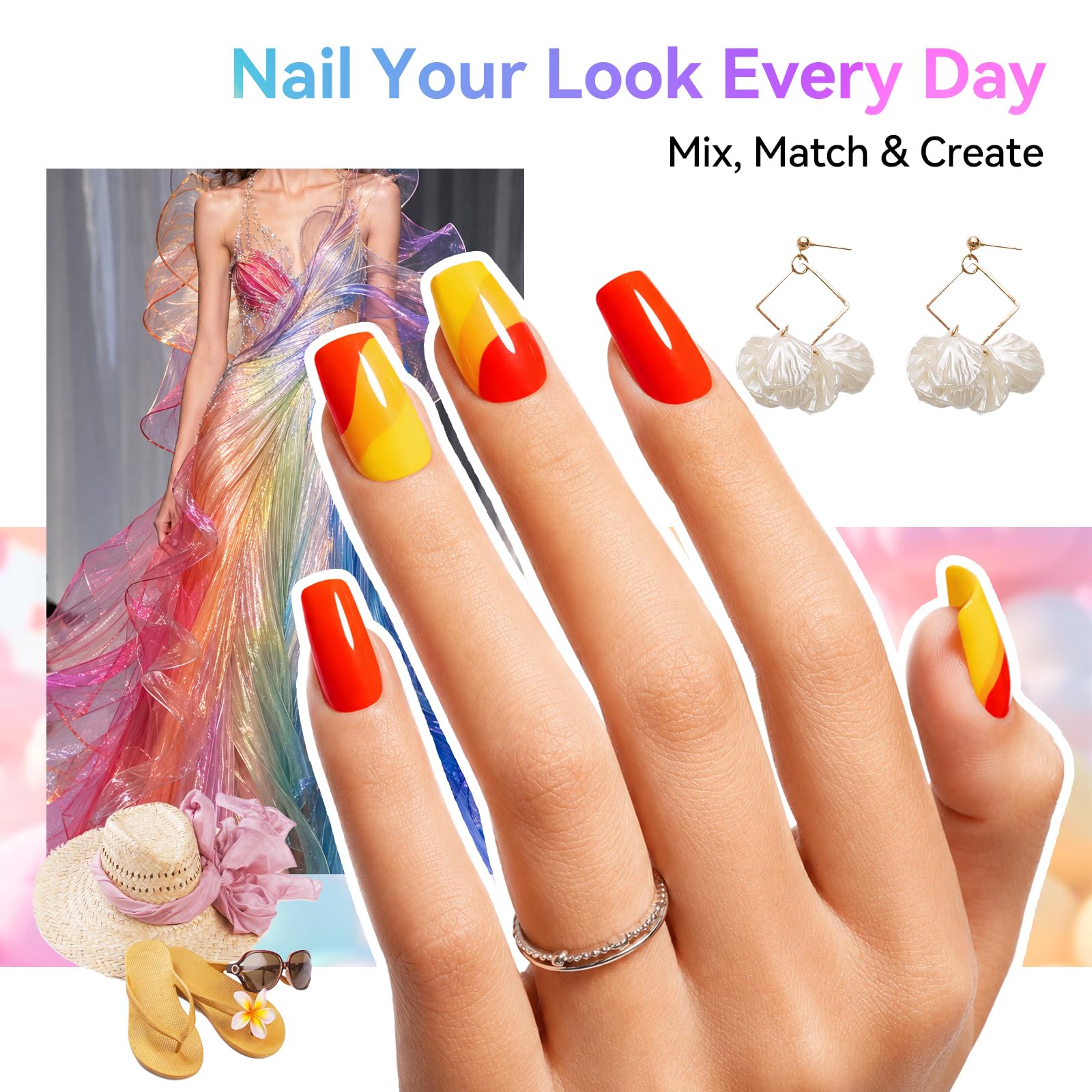 Nailshion application in hand showing quick air-dry and neat manicure result