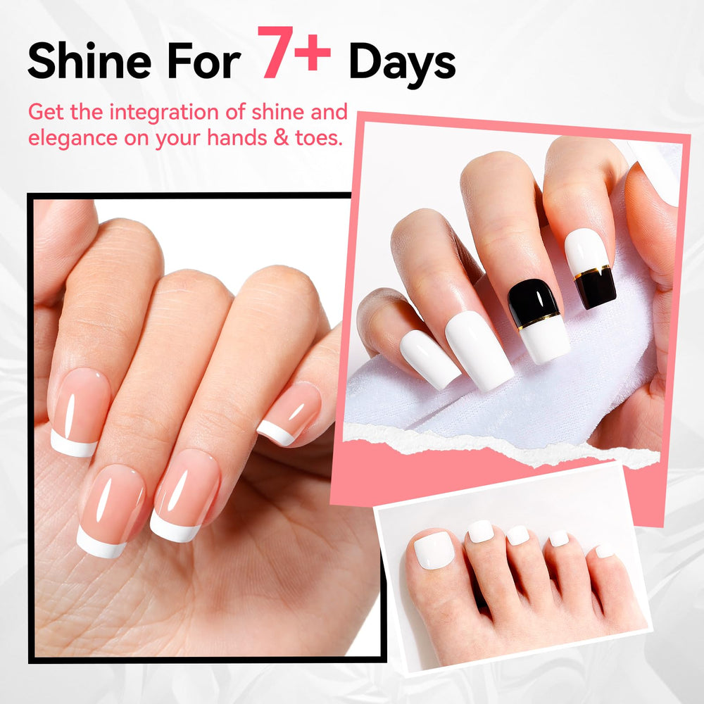 Nailshion application on fingernails illustrating neat French tips benefit