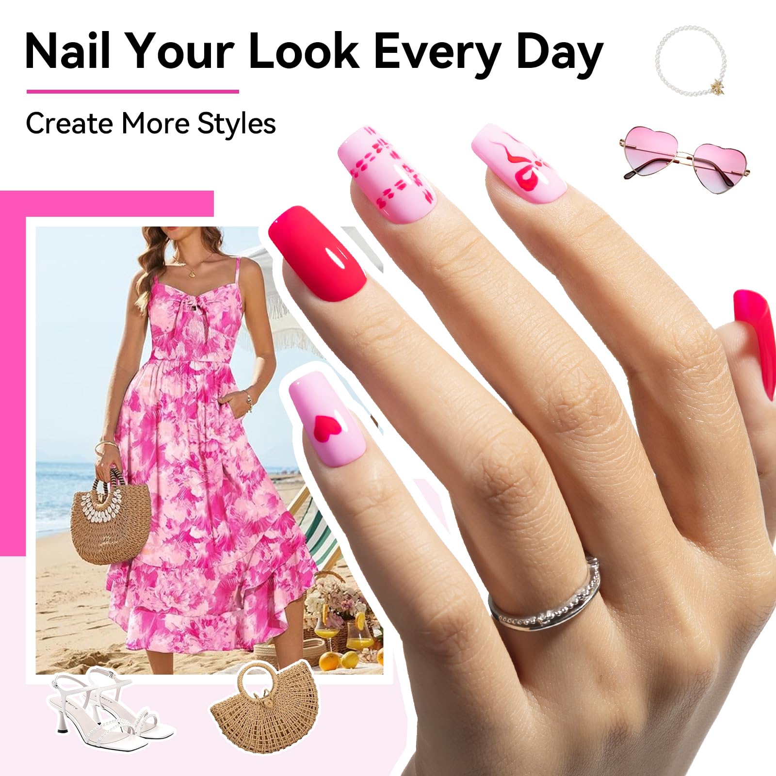 Nailshion painted model hands showcasing salon-quality glossy finish