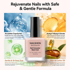 Nailshion applied on nail showing concealed discoloration and natural look