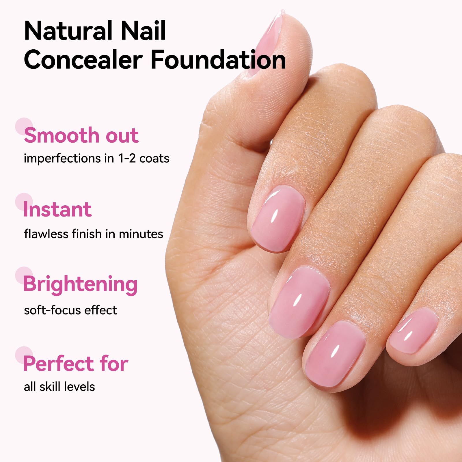 Nailshion application on a natural nail for instant smoother appearance
