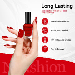Nailshion bottle next to ruler shows compact 0.35 fl oz travel-friendly size