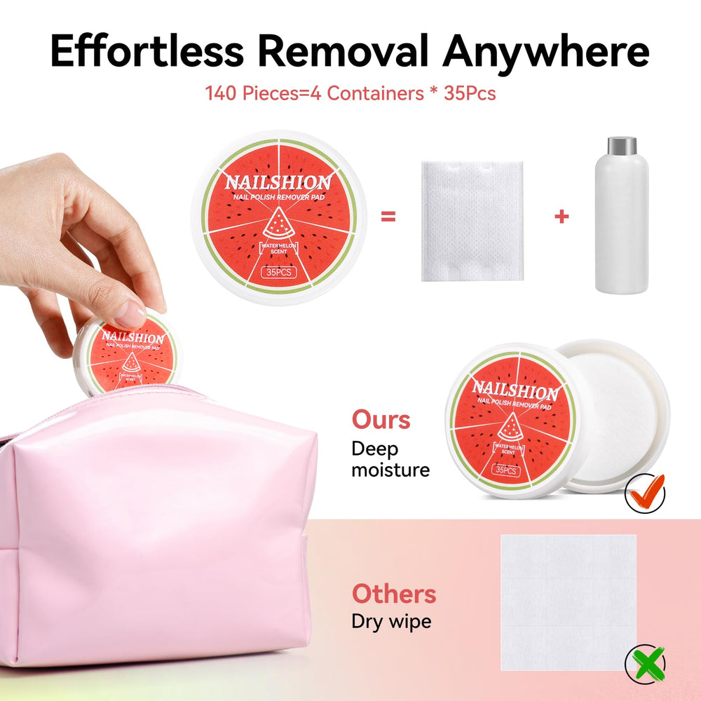 Nailshion boxes inside a makeup bag showing leak-free, portable storage