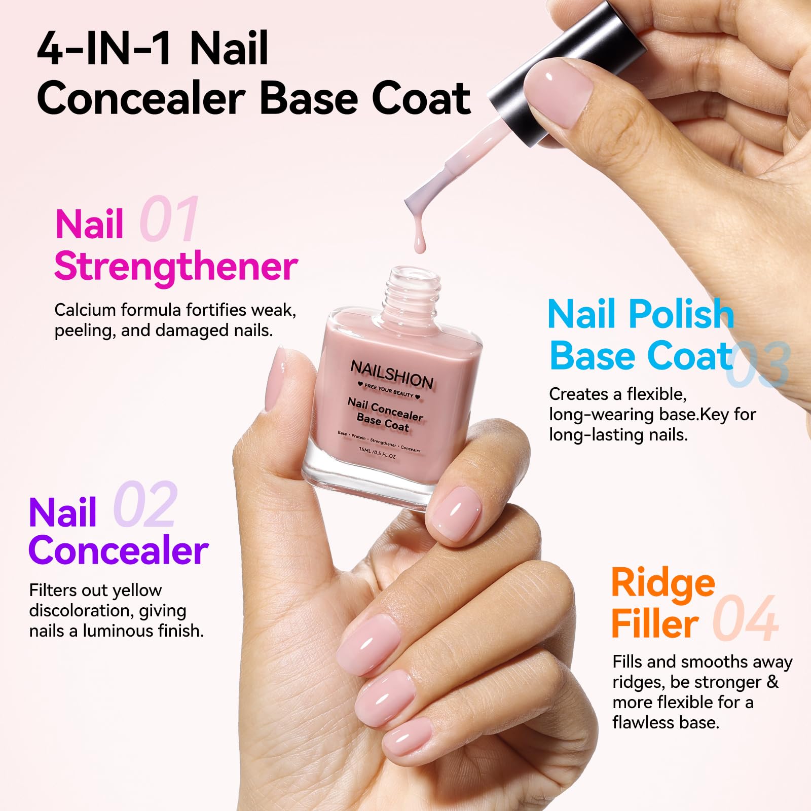Nailshion brush and cap detail demonstrating smooth application and precise control