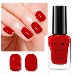 Nailshion bottle front view shows true classic red and glossy finish