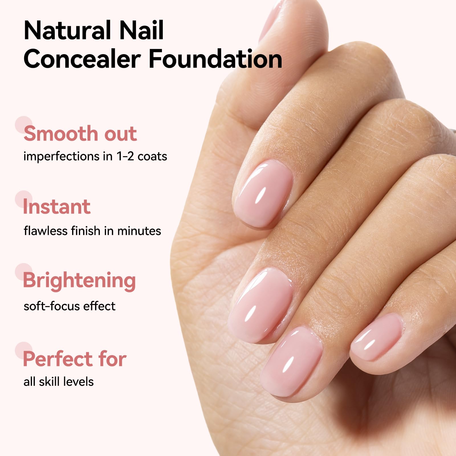 Nailshion closeup texture finish reveals glossy smooth surface for concealed ridges