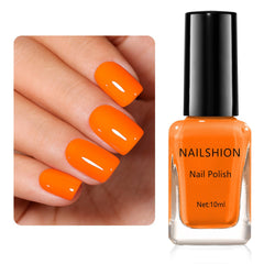 Nailshion front bottle showing vibrant orange shade and glossy finish