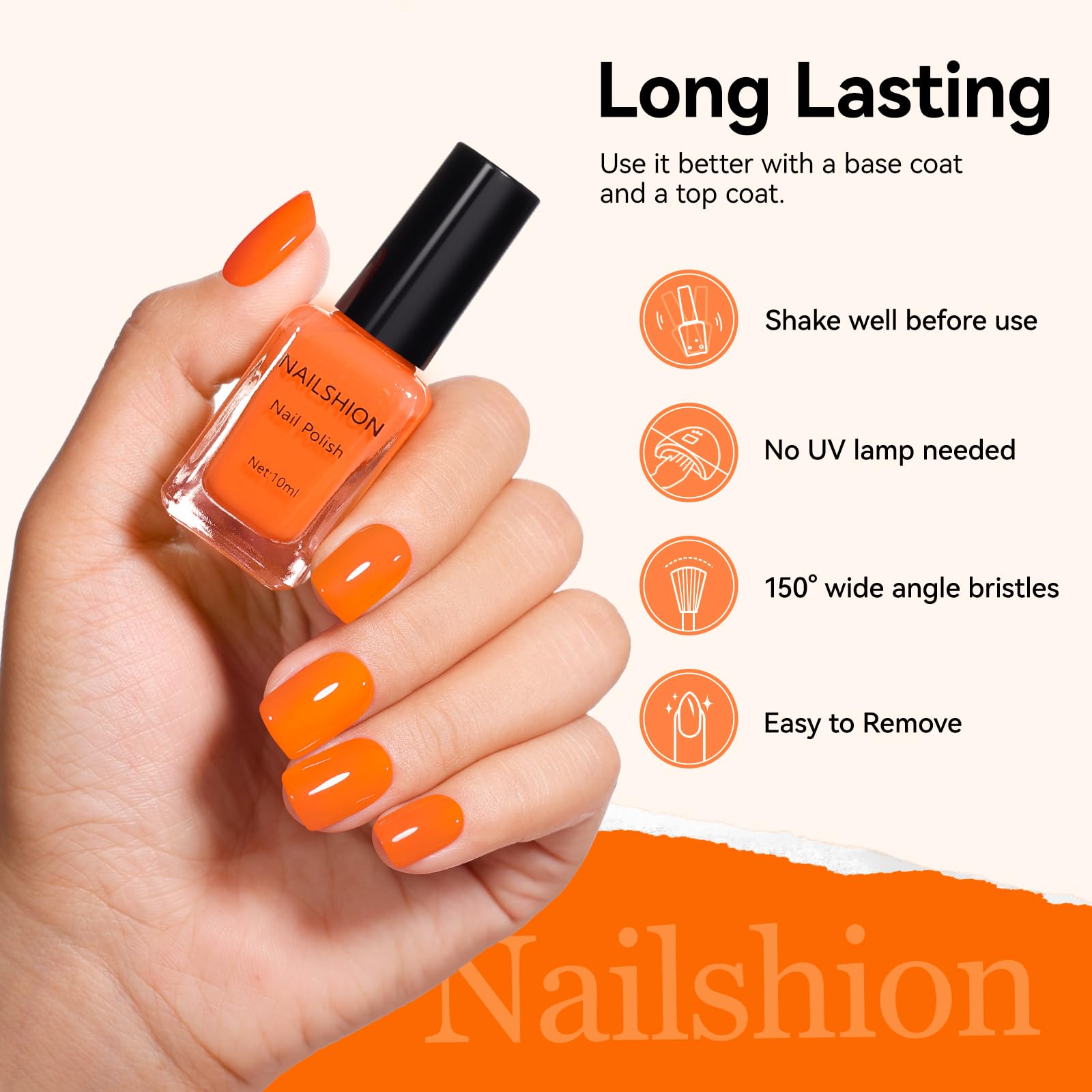 Nailshion being applied in nail-art scene for precise, fast-dry layering