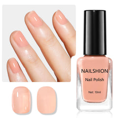Nailshion front bottle showing jelly peachy nude shade and glossy finish