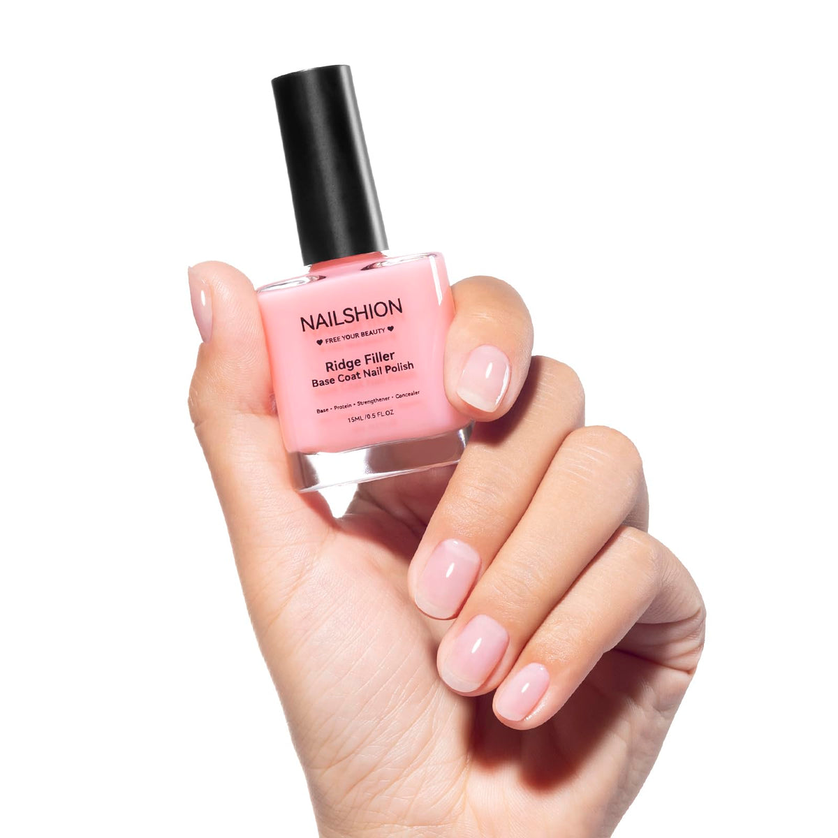 Nailshion front bottle showing label and 0.5 fl oz capacity benefit