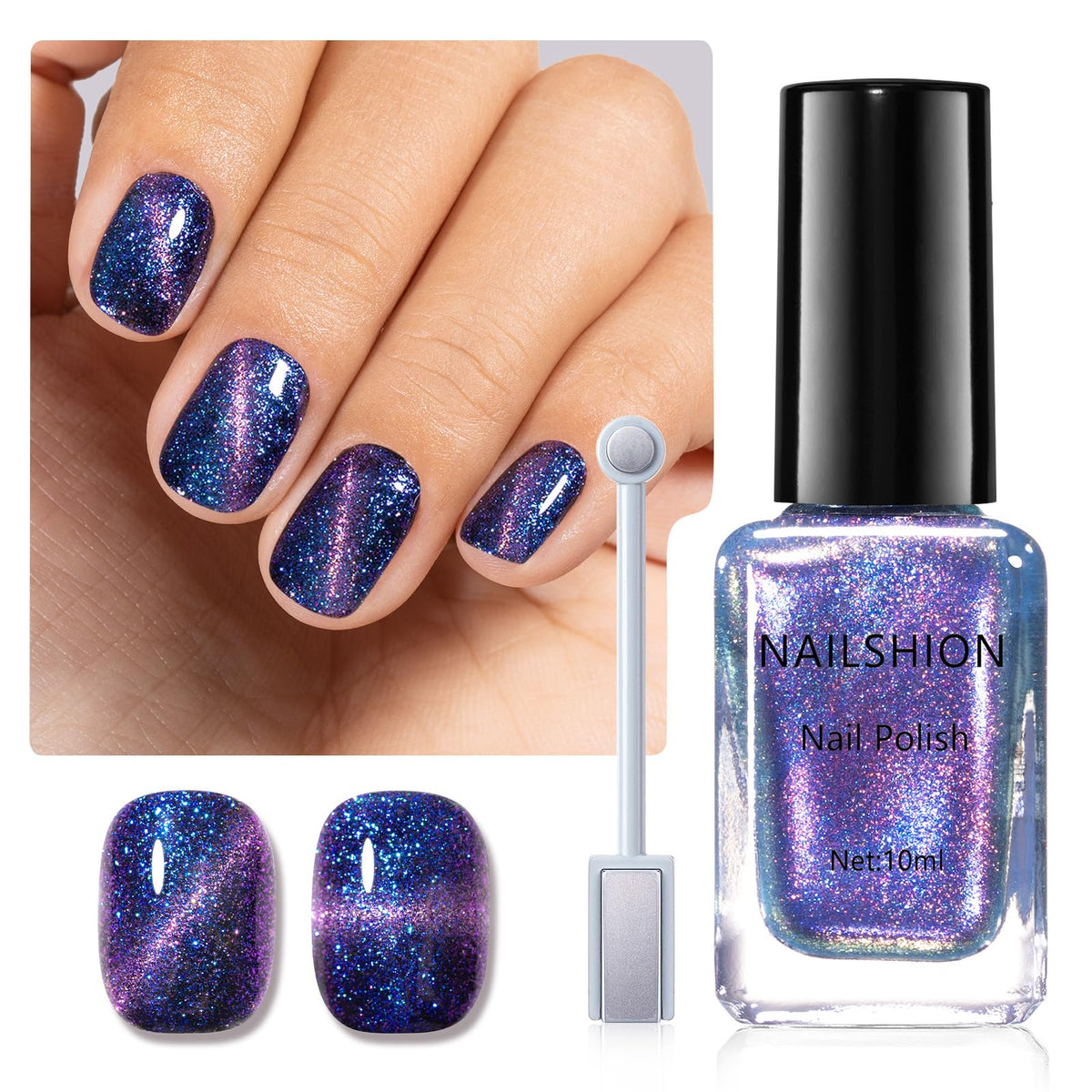 Nailshion front packaging showing blue to purple shift and product benefit