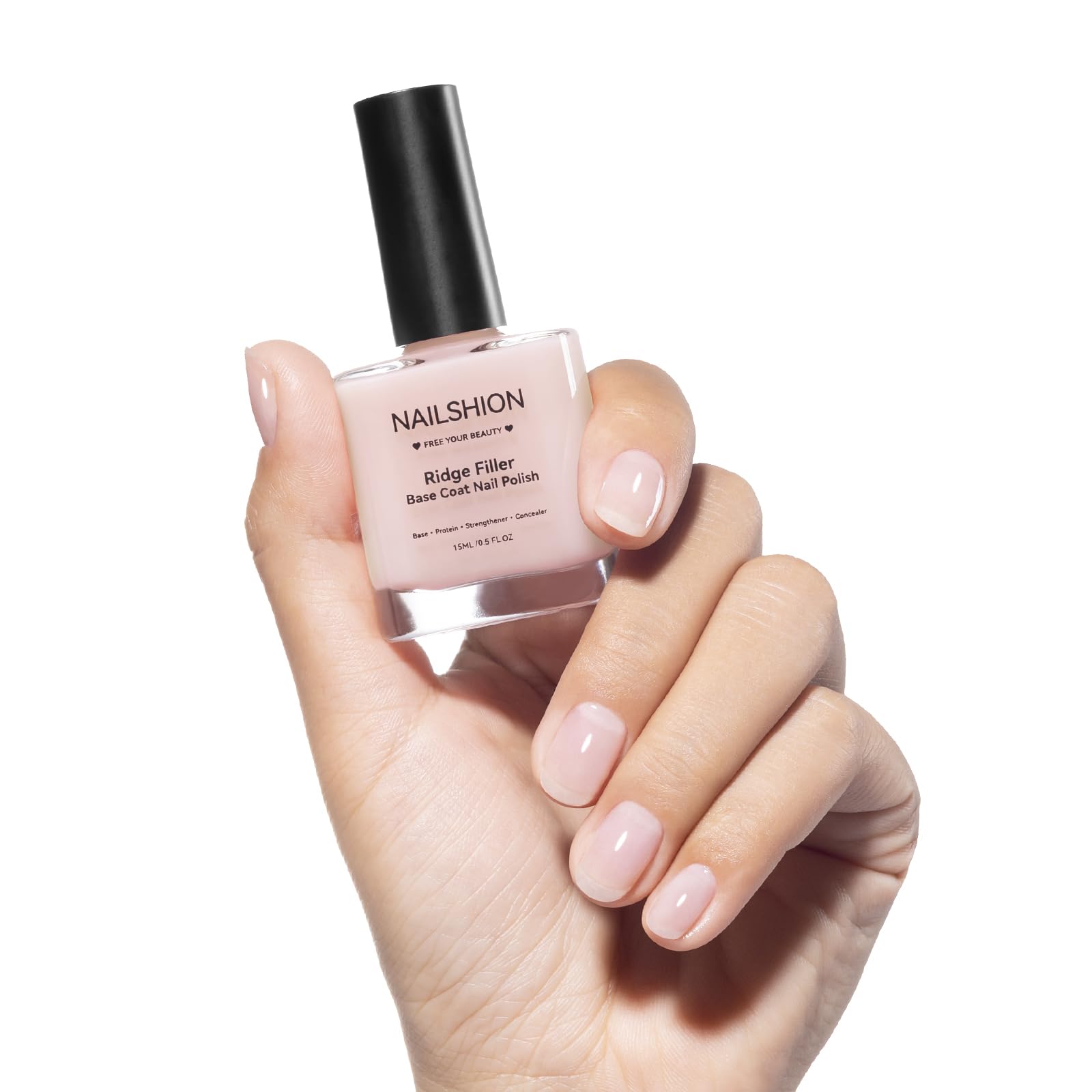 Nailshion front packaging showing sleek bottle and label, enhances shelf appeal