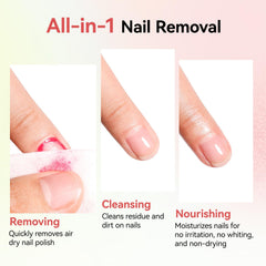 Nailshion in-hand removing polish demonstrating fast, mess-free removal