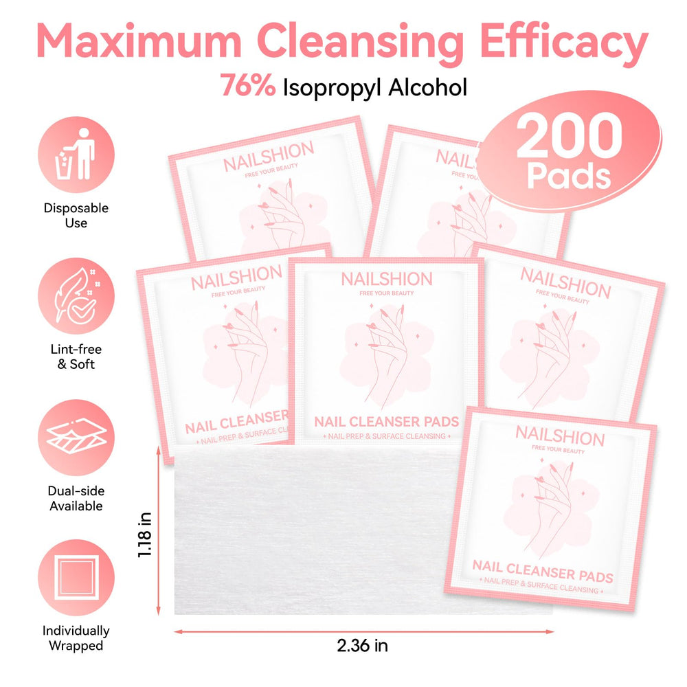 Nailshion individual foil pouch preserving wipe freshness and hygiene