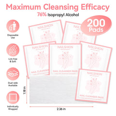 Nailshion individual foil pouch preserving wipe freshness and hygiene