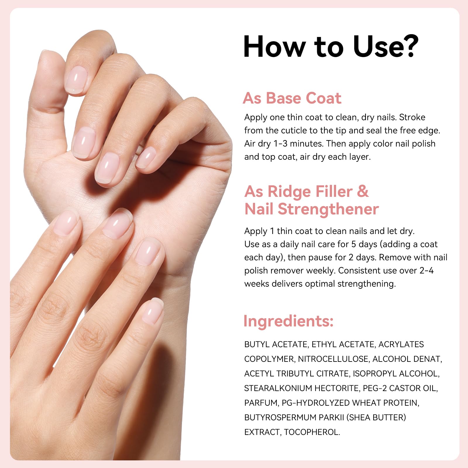 Nailshion lifestyle manicure scene showing natural-looking, strengthened nails