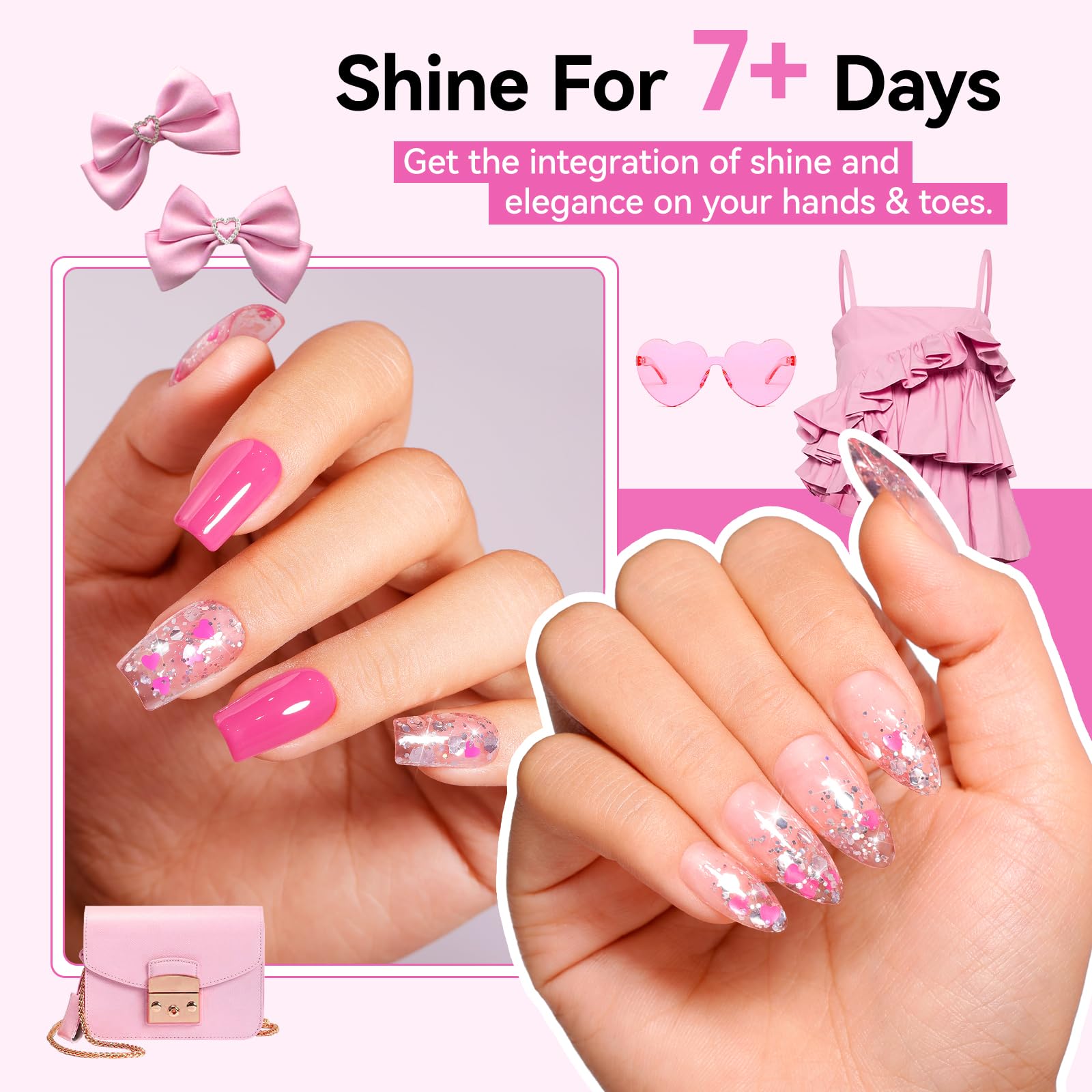 Nailshion layered ombré application displaying customizable density and creative nail art ideas