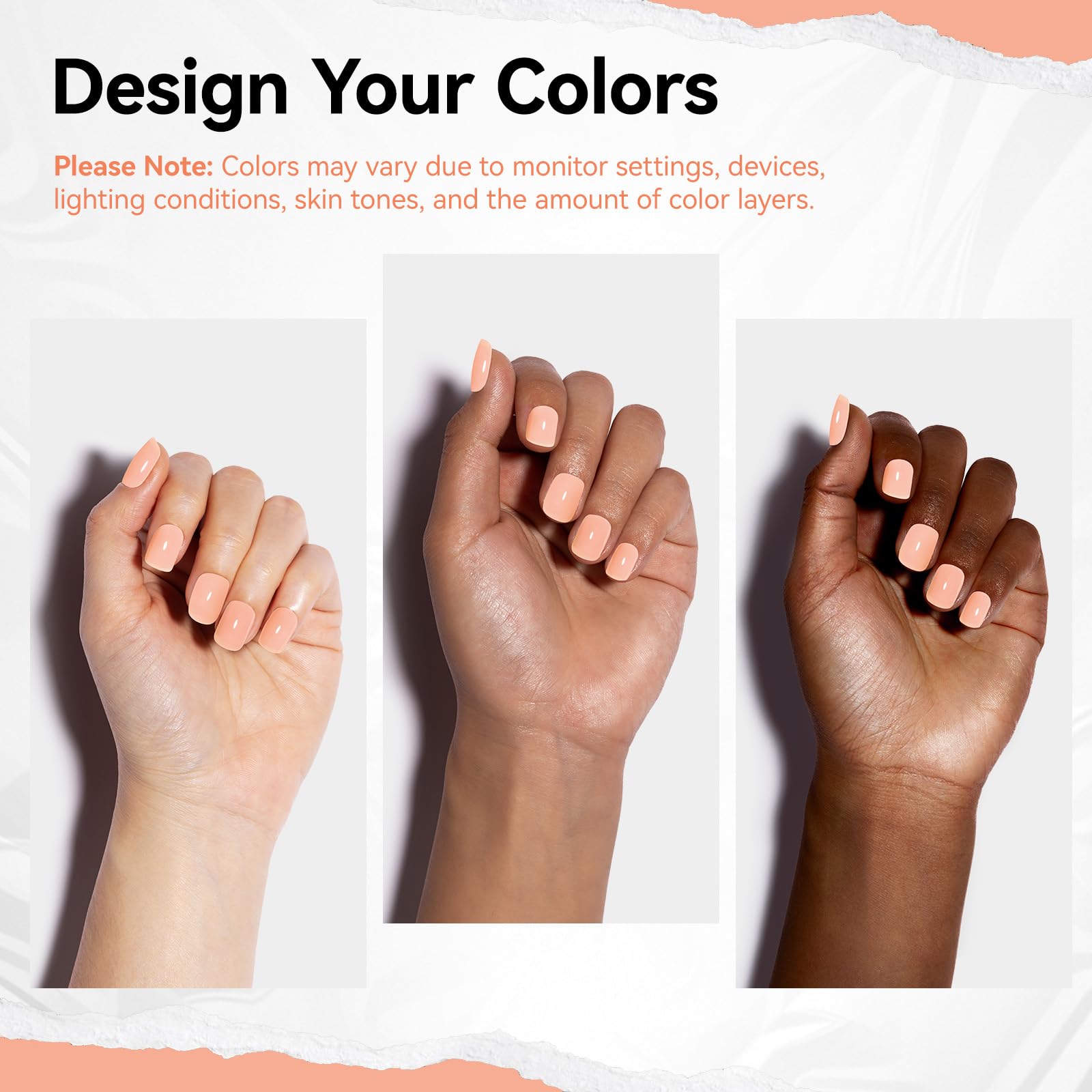 Nailshion applied on fingernails in French-style manicure for polished look