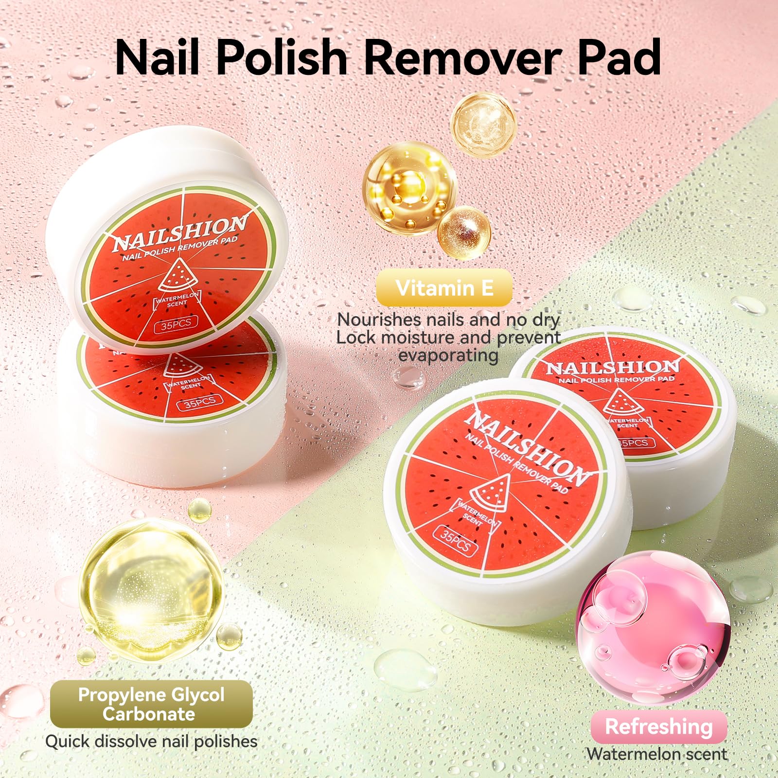 Nailshion open container with soaked pad ready for quick polish removal
