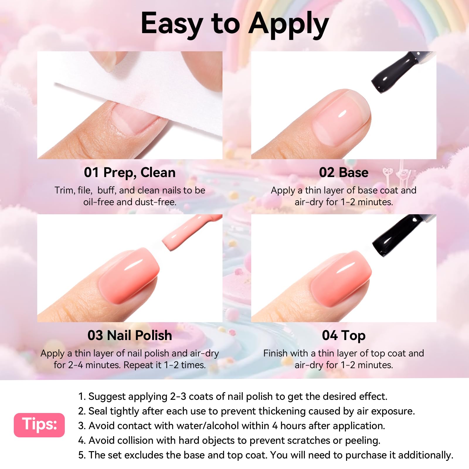 Nailshion styled summer manicure on hands showing wearable pastel look benefit